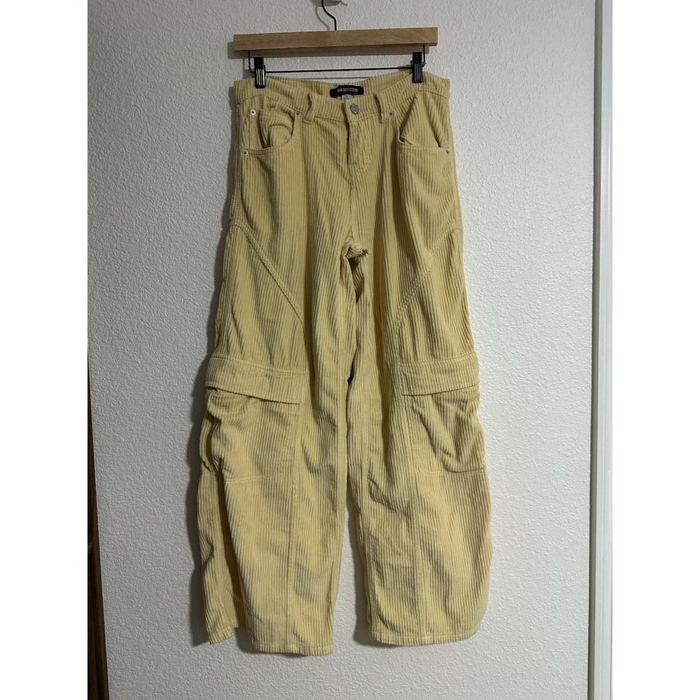 Urban Outfitters Pants Womens 25 Yellow Corduroy Cargo Wide Leg Relaxed Casual